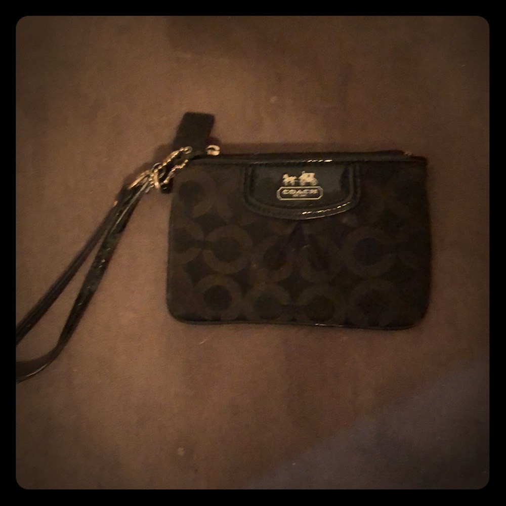 Black coach wristlet